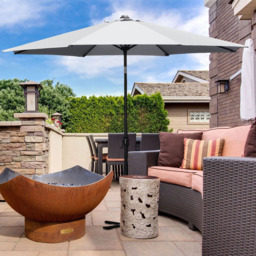 Living and Home Light Grey Crank and Tilt Parasol with Foldable Base 3m - Wilko - thumbnail 3