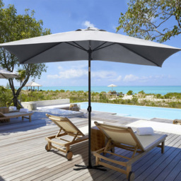 Living and Home Light Grey Crank and Tilt Parasol with Foldable Base 3m - Wilko - thumbnail 7