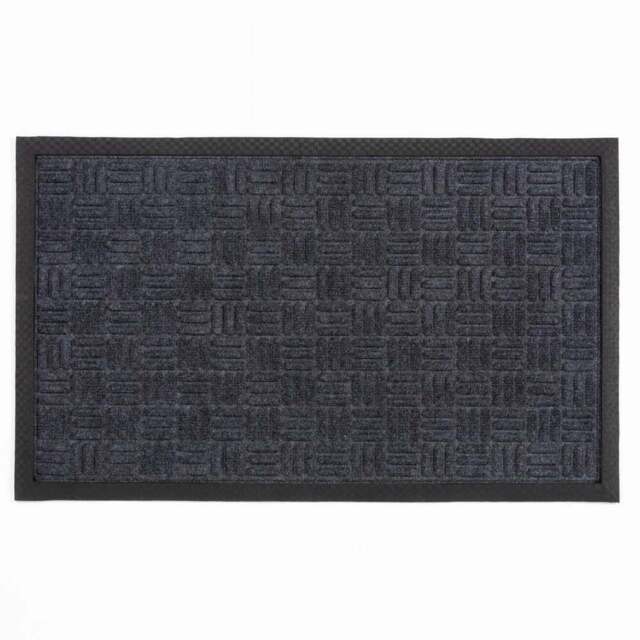 Millbrook Grey Embossed Crossed Doormat 45 x 75cm - Wilko - image 1