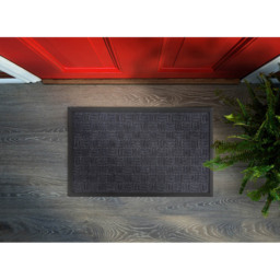 Millbrook Grey Embossed Crossed Doormat 45 x 75cm - Wilko - thumbnail 3