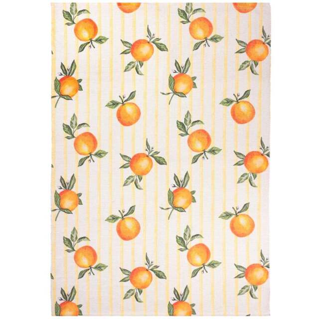 Furn Fruits Yellow Oranges Gingham Check Rug 120 x 170cm - Wilko - image 1