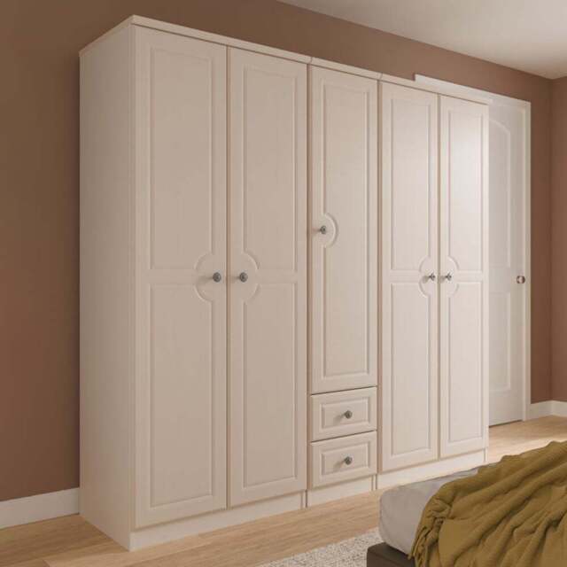 Crowndale Pembroke 5 Door 2 Drawer Kashmir Ash Wardrobe Ready Assembled - Wilko - image 1