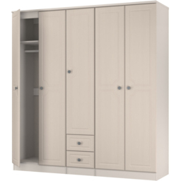 Crowndale Pembroke 5 Door 2 Drawer Kashmir Ash Wardrobe Ready Assembled - Wilko - thumbnail 5