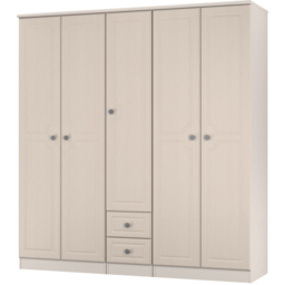 Crowndale Pembroke 5 Door 2 Drawer Kashmir Ash Wardrobe Ready Assembled - Wilko - thumbnail 4