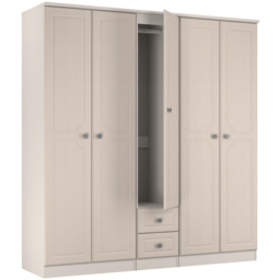 Crowndale Pembroke 5 Door 2 Drawer Kashmir Ash Wardrobe Ready Assembled - Wilko - thumbnail 6