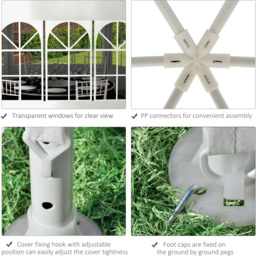 Outsunny 4m White Gazebo Party Tent with 6 Removable Side Walls - Size: 4 x 4m - Wilko - thumbnail 6