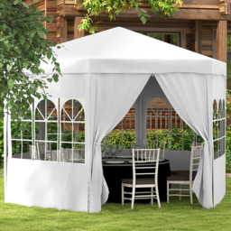 Outsunny 4m White Gazebo Party Tent with 6 Removable Side Walls - Size: 4 x 4m - Wilko - thumbnail 1