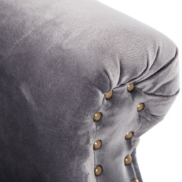 Living and Home Grey Velvet Accent Armchair with Cushion - Size: Single - Wilko - thumbnail 6