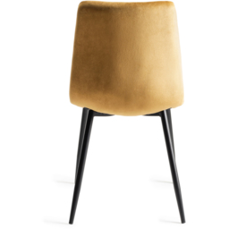 Bentley Designs Mondrian Set of 2 Mustard Velvet Dining Chair - Yellow - Wilko - thumbnail 6