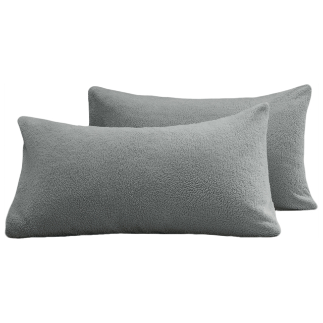 Velosso Silver Teddy Fleece Pillowcase 2 Pack - Wilko - image 1