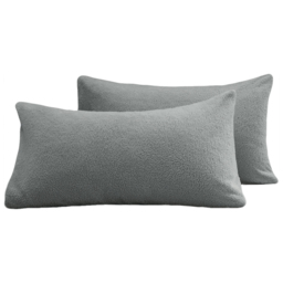 Velosso Silver Teddy Fleece Pillowcase 2 Pack - Wilko