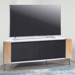 MDA Designs Corvus 2 Door White and Oak TV Cabinet - Size: 45 x 120 x 47cm - Multi - Wilko - thumbnail 1