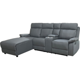 DS Living Sorento 3 Seater Grey Leather Right Hand Chaise Corner Recliner Sofa - Wilko - thumbnail 5