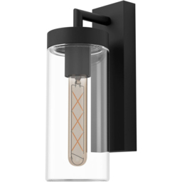 EGLO Bovolone Black Exterior Wall Lamp - Size: 11.0 x 15.5 x 34.0cm - Wilko