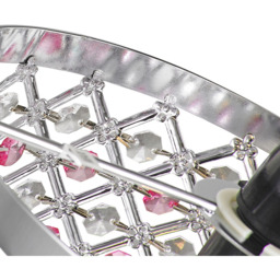 Happy Homewares Modern Sparkly Clear and Pink Beads Ceiling Light Pendant Shade - Size: 17 x 24 x 24cm - Wilko - thumbnail 4
