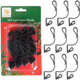 Shatchi Large Black Outdoor Gutter Hooks 16 Pack - Size: 35 x 1.5 x 25cm - Wilko - thumbnail 5