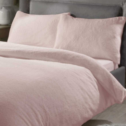 Rapport Home Teddy Single Soft Pink Duvet Set - Wilko - thumbnail 3