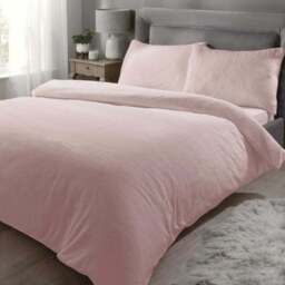 Rapport Home Teddy Single Soft Pink Duvet Set - Wilko - thumbnail 1