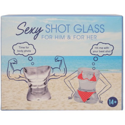 Pack of 2 Sexy Shot Glasses - Clear - Size: 9.5 x 6.4 x 4 cm - Wilko - thumbnail 5