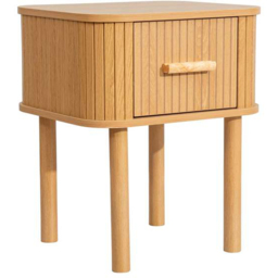 Birlea Axel Single Drawer Fluted Bedside Table - Brown - Wilko - thumbnail 3