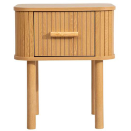 Birlea Axel Single Drawer Fluted Bedside Table - Brown - Wilko - thumbnail 4