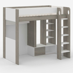 Flair Hampton Single White and Grey High Sleeper Frame - Wilko - thumbnail 3
