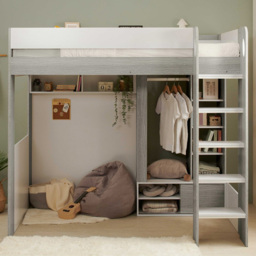 Flair Hampton Single White and Grey High Sleeper Frame - Wilko - thumbnail 6