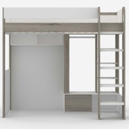 Flair Hampton Single White and Grey High Sleeper Frame - Wilko - thumbnail 4