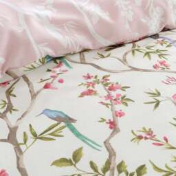 Cherry Blossom Birds Duvet Set Pink Superking - Size: Super King - Divante - Wilko - thumbnail 6