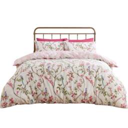 Cherry Blossom Birds Duvet Set Pink Superking - Size: Super King - Divante - Wilko - thumbnail 3