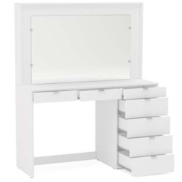 Chloe 7 Drawer White Dressing Table with Mirror - Size: 46 x 120 x 147cm - Birlea - Wilko - thumbnail 5