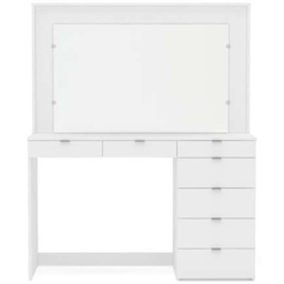 Chloe 7 Drawer White Dressing Table with Mirror - Size: 46 x 120 x 147cm - Birlea - Wilko - thumbnail 4