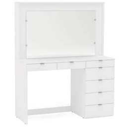 Chloe 7 Drawer White Dressing Table with Mirror - Size: 46 x 120 x 147cm - Birlea - Wilko - thumbnail 3