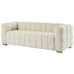 Furniture One 3 Seater White Teddy Fleece Sofa with 2 Pillows - Wilko - thumbnail 5