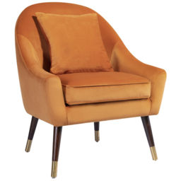 Artemis Home Octavia Orange Velvet Accent Chair - Size: Single - Wilko - thumbnail 3