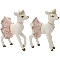 The Seasonal Gift Co. Pink Ballerina Tutu Reindeer Christmas Decoration 2 Pack - Size: 12 x 9 x 5.5cm - White - Wilko - thumbnail 4