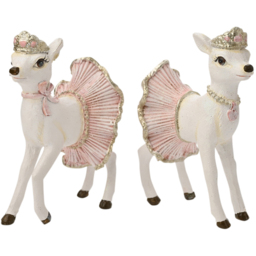 The Seasonal Gift Co. Pink Ballerina Tutu Reindeer Christmas Decoration 2 Pack - Size: 12 x 9 x 5.5cm - White - Wilko - thumbnail 1