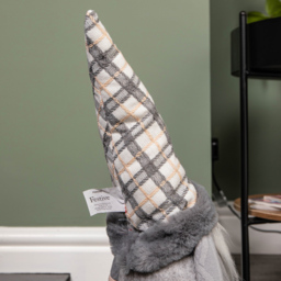 Samuel Alexander Grey Sitting Gonk Christmas Decoration with Tartan Hat 73cm - Size: 73 x 14 x 14cm - Wilko - thumbnail 5