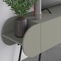 FWStyle Capsule 2 Door 2 Shelf Ash Green TV Unit Stand - Size: 57.5 x 195 x 37.4cm - Wilko - thumbnail 6