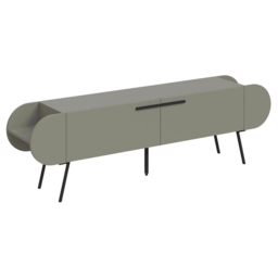 FWStyle Capsule 2 Door 2 Shelf Ash Green TV Unit Stand - Size: 57.5 x 195 x 37.4cm - Wilko - thumbnail 3