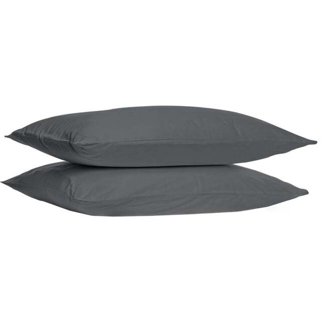 My Home Charcoal Polycotton Pillowcase 2 Pack - Wilko - image 1