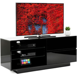 Centurion Supports Gallus 2 Drawer 3 Shelf Gloss Black TV Unit - Size: 47.5 x 110 x 39.5cm - Wilko - thumbnail 3