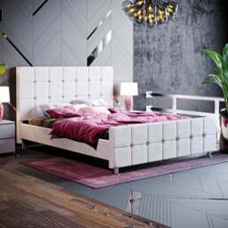 Vida Designs Valentina King Size Light Grey Velvet Bed Frame - Wilko