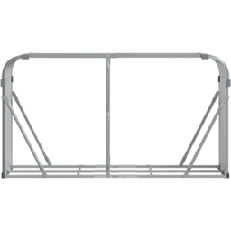 vidaXL Grey Galvanised Steel Firewood Log Holder 100 x 180 x 45cm - Wilko - thumbnail 4