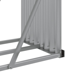 vidaXL Grey Galvanised Steel Firewood Log Holder 100 x 180 x 45cm - Wilko - thumbnail 6