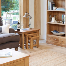 Baumhaus Mobel Oak Nest of Tables Set of 3 - Brown - Wilko - thumbnail 4