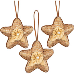 Shatchi Gold Star Hanging Christmas Decoration - Size: 12 x 10 x 8cm - Wilko - thumbnail 4