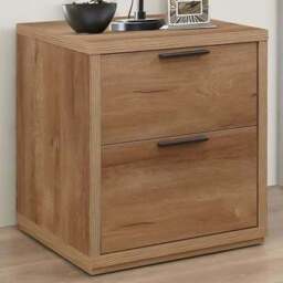 Stockwell 2 Drawer Brown Bedside Table - Birlea - Wilko