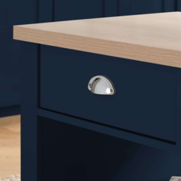 Highgate 2 Drawer Navy and Oak Coffee Table - Size: 53 x 99 x 50cm - Blue - Birlea - Wilko - thumbnail 7