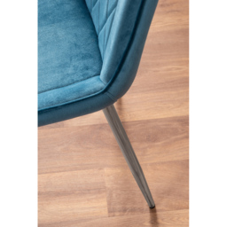 Furniturebox Arona Cesano 4 Seater Round Dining Set Blue and Chrome - Wilko - thumbnail 7